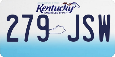 KY license plate 279JSW