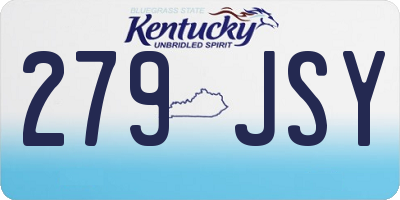 KY license plate 279JSY