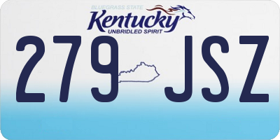KY license plate 279JSZ