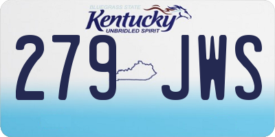 KY license plate 279JWS