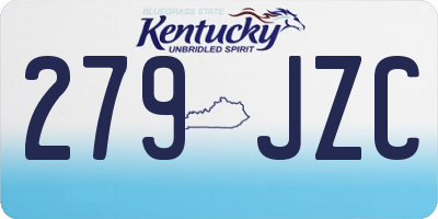 KY license plate 279JZC