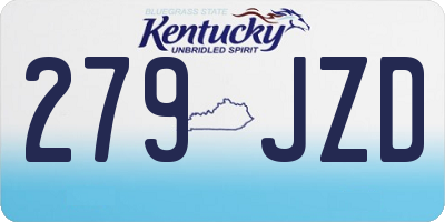 KY license plate 279JZD