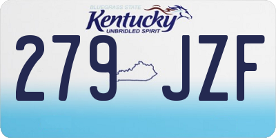 KY license plate 279JZF