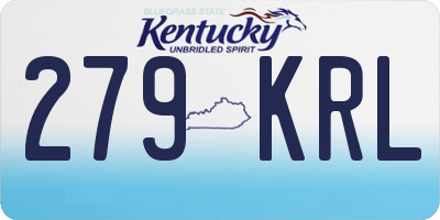 KY license plate 279KRL