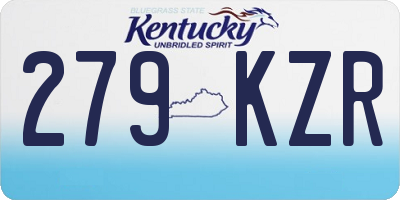 KY license plate 279KZR