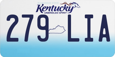 KY license plate 279LIA