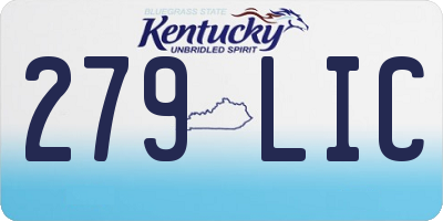 KY license plate 279LIC