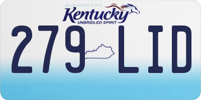 KY license plate 279LID