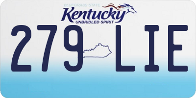 KY license plate 279LIE