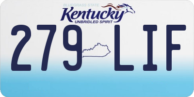 KY license plate 279LIF