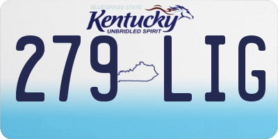 KY license plate 279LIG