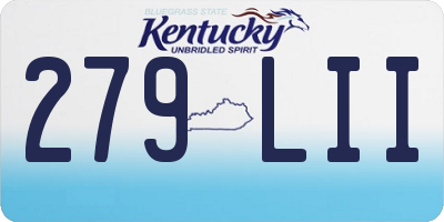 KY license plate 279LII