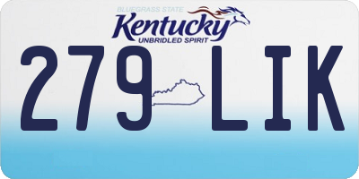 KY license plate 279LIK