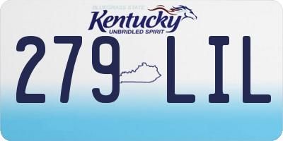 KY license plate 279LIL