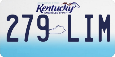 KY license plate 279LIM