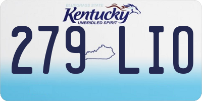 KY license plate 279LIO