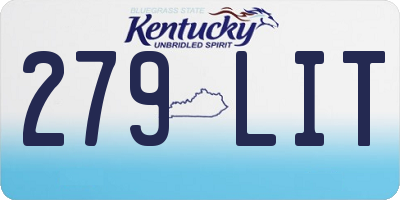 KY license plate 279LIT