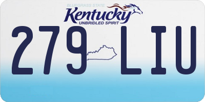 KY license plate 279LIU