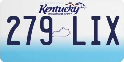 KY license plate 279LIX