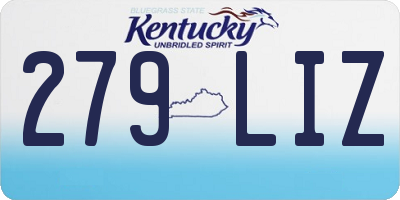 KY license plate 279LIZ