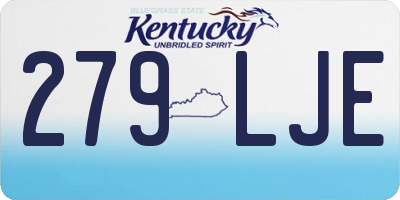 KY license plate 279LJE