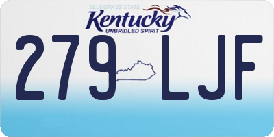KY license plate 279LJF