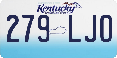 KY license plate 279LJO