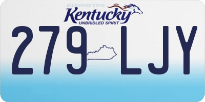 KY license plate 279LJY