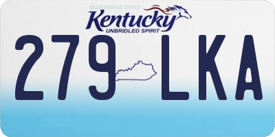 KY license plate 279LKA