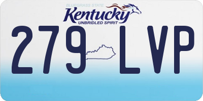 KY license plate 279LVP