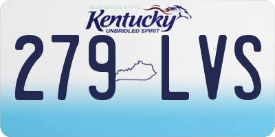 KY license plate 279LVS