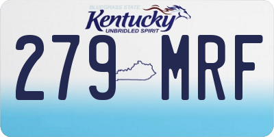KY license plate 279MRF