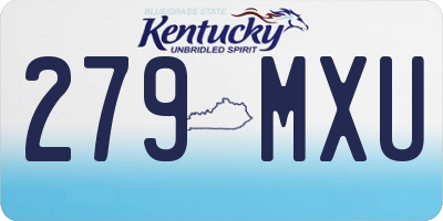 KY license plate 279MXU