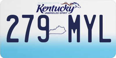 KY license plate 279MYL