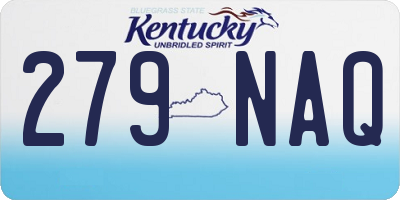 KY license plate 279NAQ