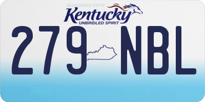 KY license plate 279NBL