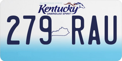 KY license plate 279RAU