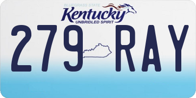 KY license plate 279RAY