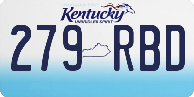 KY license plate 279RBD
