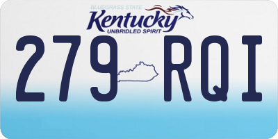 KY license plate 279RQI