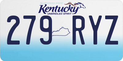 KY license plate 279RYZ