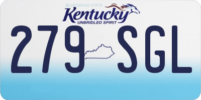KY license plate 279SGL