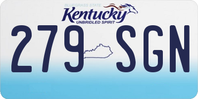 KY license plate 279SGN