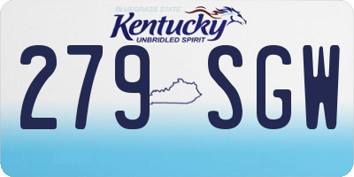 KY license plate 279SGW