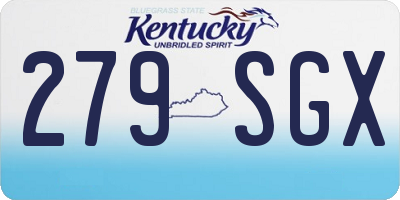 KY license plate 279SGX
