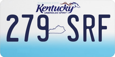 KY license plate 279SRF