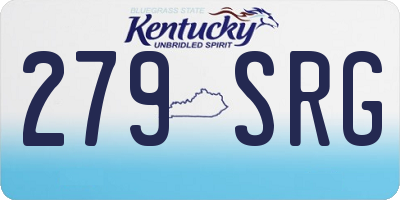 KY license plate 279SRG