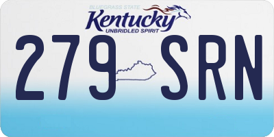 KY license plate 279SRN