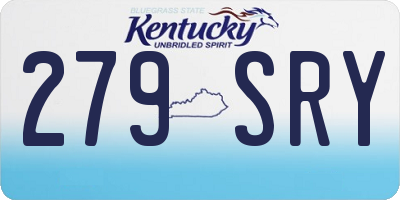 KY license plate 279SRY