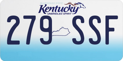 KY license plate 279SSF